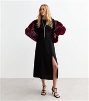Women's Black Fluted Sleeve Midi Dress New Look