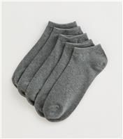 Men's Pack Of 5 Grey Trainer Liner Socks New Look