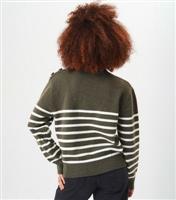 Women's Green Striped Oversized Jumper Gini London New Look