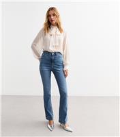 Women's Blue Flared Jeans New Look