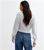 Women's Pale Grey Fluffy Chenille Ribbed Cardigan New Look