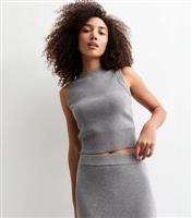Women's Grey Compact Knit Tank Top New Look