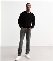 Men's Grey Straight Jeans New Look