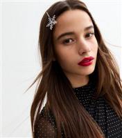 2 Pack of Christmas Snowflake Diamant Hair Slides New Look