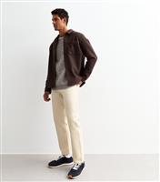 Men's Off White Relaxed Jeans New Look