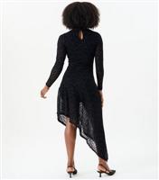 Women's Black Animal Pattern Mesh Dress Gini London New Look