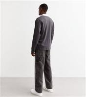 Men's Washed Black Relaxed Carpenter Jeans New Look