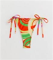 Women's Multicoloured Swirl Print Bikini Bottoms Gini London New Look