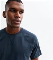 Men's Navy Regular Fit Jersey Joggers and T-Shirt Pyjama Set New Look