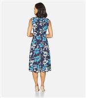 Women's Blue Floral Wrap Midi Dress Mela New Look
