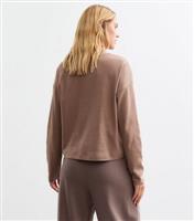 Women's Mink Premium Heavyweight Cotton Long Sleeved Boxy T-Shirt New Look