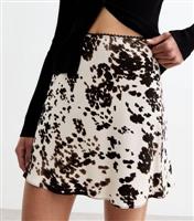 Women's Off White Cow Print Mini Skirt New Look