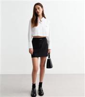 Women's Black Pinstriped Micro Mini Skirt New Look