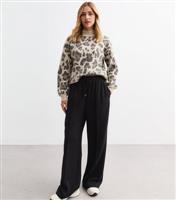 Women's Brown Knit Leopard Print Jumper New Look