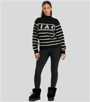 Women's Black Ciao Striped Jumper South Beach New Look