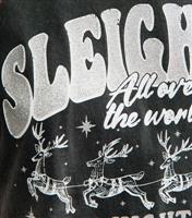 Women's Dark Grey Christmas Acid Wash Printed T-Shirt New Look