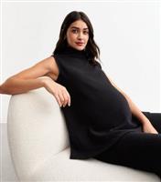 Women's Maternity Black High Neck Sleeveless Top New Look