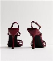 Women's Jiniso Plum Knotted Strap Patent Heeled Sandals Public Desire New Look