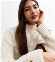Women's Cream Metallic Thread Chunky Knit Jumper New Look