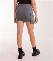 Women's Grey Denim Cargo Mini Skirt Pink Vanilla New Look
