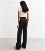 Women's Tall Black Jersey Wide Leg Trousers New Look