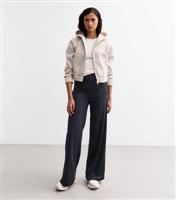 Women's Tall Navy Jersey Wide Leg Trousers New Look