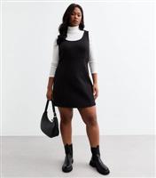 Women's Plus Size Black Pinafore Mini Dress Curves New Look
