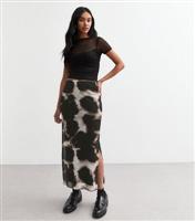 Women's Black Inky Mesh Midi Skirt New Look