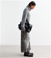 Women's Silver Metallic Maxi Slip Skirt New Look