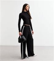Women's Black High Neck Fine Rib Lightweight Top New Look