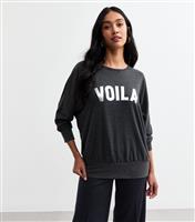 Women's Grey Voila Print Batwing Sleeve Top New Look