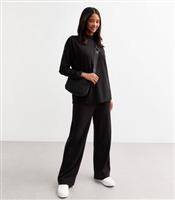 Women's Black Stand Collar Top New Look
