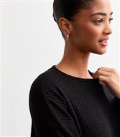 Women's Black Sparkle Soft Touch Top New Look