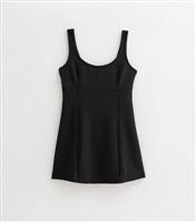 Women's Petite Black Crepe Pinafore Dress New Look