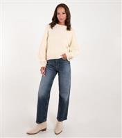 Women's Cream Floral Embroidered Jumper Blue Vanilla New Look