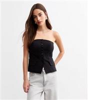 Women's Black Button Through Bandeau Waistcoat New Look