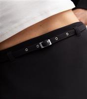 Women's Black Belted Mini Skirt New Look