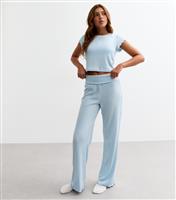 Girls' Blue Frilly Trim Pyjama Set New Look