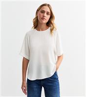 Women's Off White Raglan Sleeve Woven Top New Look