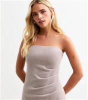 Women's Petite Mink Soft Touch Asymmetrical Boob Tube Top New Look