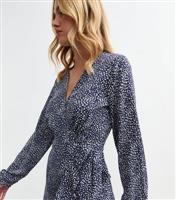 Women's Blue Pattern Print Woven Midi Dress New Look