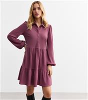 Women's Plum Crinkle Smock Shirt Dress New Look