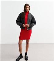 Women's Red Jersey Roll Neck Mini Dress New Look