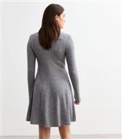 Women's Grey Wrap Style Jersey Mini Dress New Look