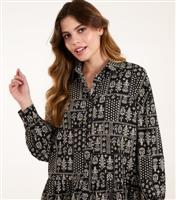 Women's Black Smock Shirt Dress Blue Vanilla New Look