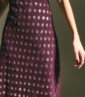 Women's Burgundy Foil Polka Dot Chiffon Maxi Dress New Look