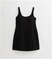 Women's Maternity Black Crepe Pinafore Dress New Look