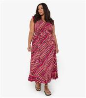 Women's Curve Pink Swirl Print Midi Dress Apricot New Look