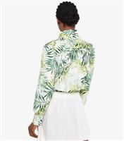 Women's Off White Tropical Print Wrap Top Apricot New Look