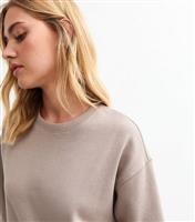 Women's Mink Long Sleeve Crew Neck Mini Sweater Dress New Look